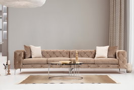 Atelier Del Sofa Como - Sofá de 4 plazas Crema oscuro